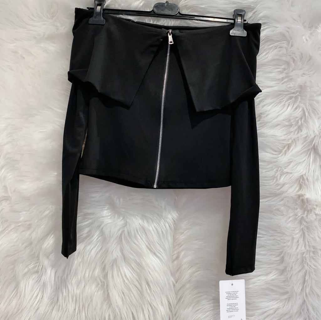 TOP IN MAGLIA CON ZIP
