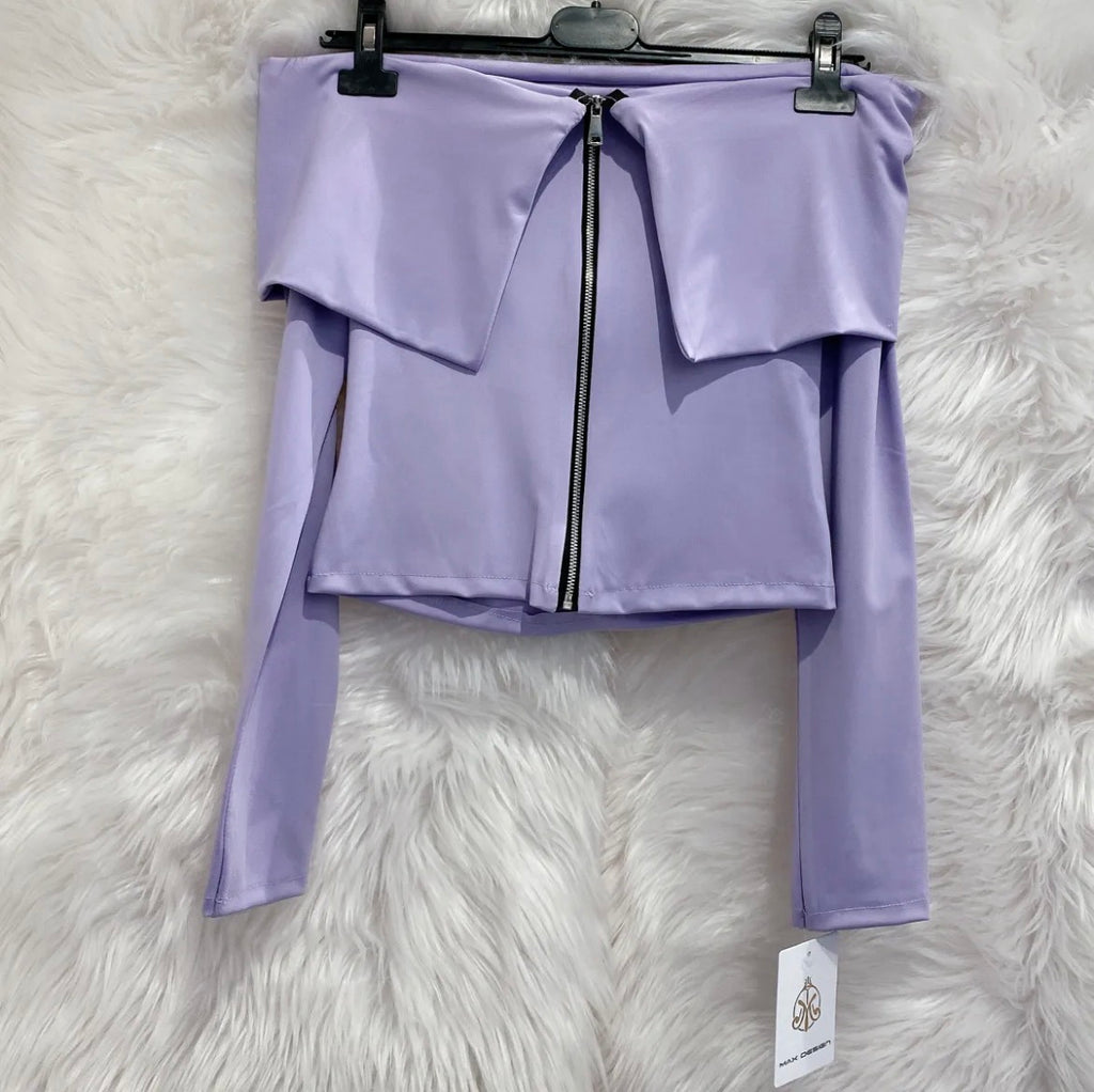 TOP IN MAGLIA CON ZIP