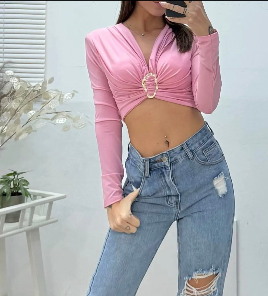 TOP CON SCOLLO A V