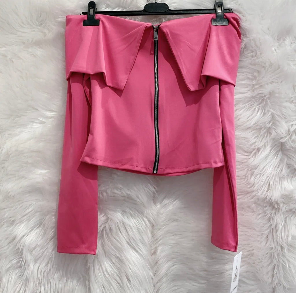 TOP IN MAGLIA CON ZIP