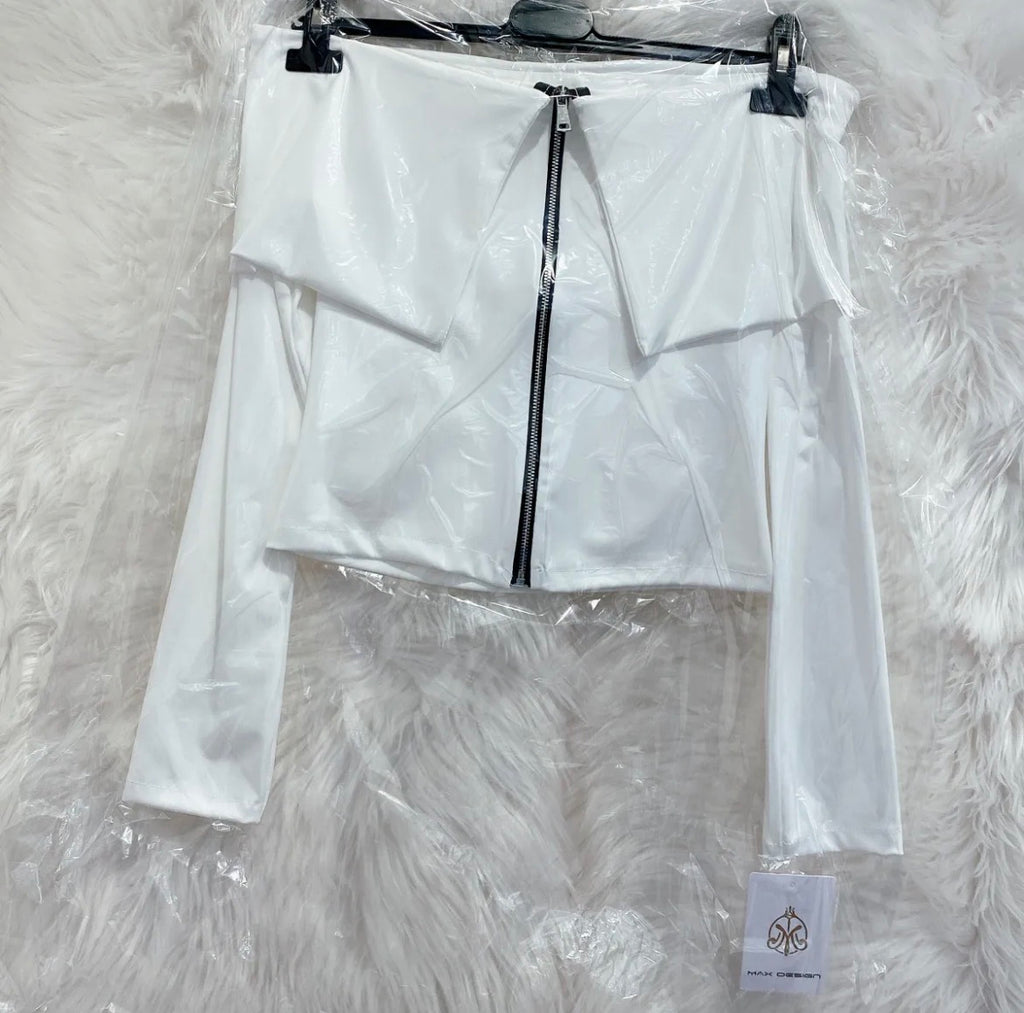 TOP IN MAGLIA CON ZIP