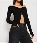 TOP IN MAGLIA CON ZIP